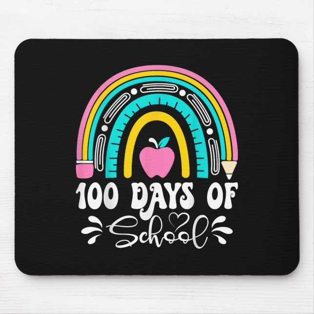 100 Days Of School Teacher Rainbow 100th Day Of Mouse Pad (Front)