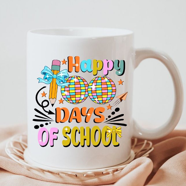  100 days of school TEACHER. teacher appreciation  Coffee Mug (happy 100 days of school mug, teacher gift, teacher appreciation mugs)