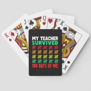 100 Days of School Tee Kids 100th Day of School Co Playing Cards