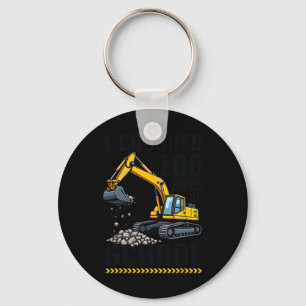 100 Days Of School Toddler Boy Construction Vehicl Keychain