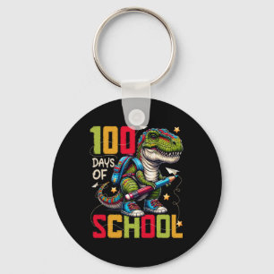 100 Days Of School Trex 100 Days Smarter 100th Day Keychain
