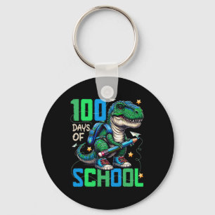 100 Days Of School Trex 100 Days Smarter 100th Day Keychain
