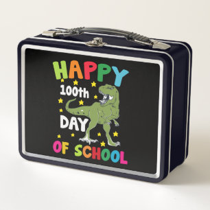 100 Days Of School Trex 100th Day of School  Metal Lunch Box