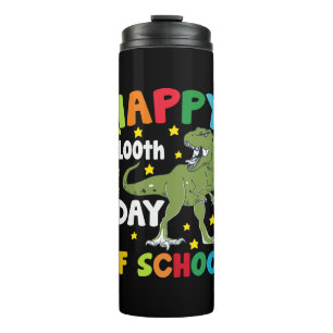 100 Days Of School Trex 100th Day of School  Thermal Tumbler