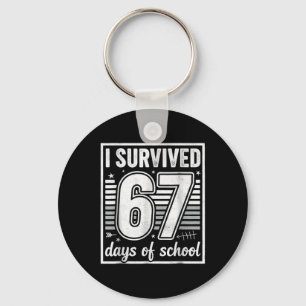 100 Days Of School Truck 67th Day Of School Six Se Keychain