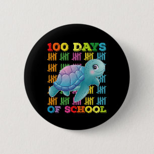 100 Days Of School Turtle Teacher Student 2 Inch Round Button