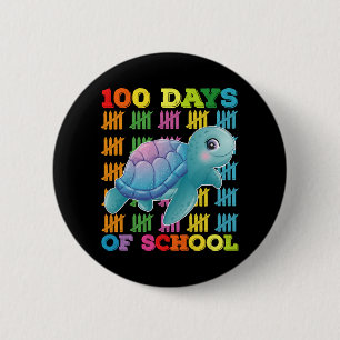 100 Days Of School Turtle Teacher Student 2 Inch Round Button