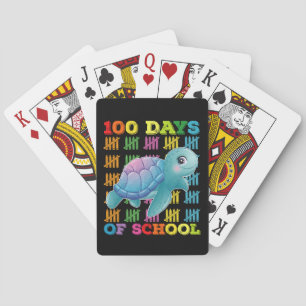 100 Days Of School Turtle Teacher Student Playing Cards