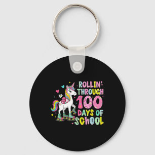 100 Days Of School Unicorn 100th Day Smarter Girls Keychain
