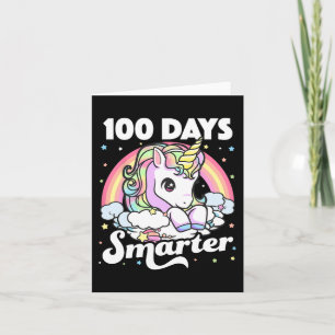 100 Days of School Unicorn Girls Teacher 100th Day Card