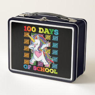 100 Days Of School Unicorn Teacher Metal Lunch Box