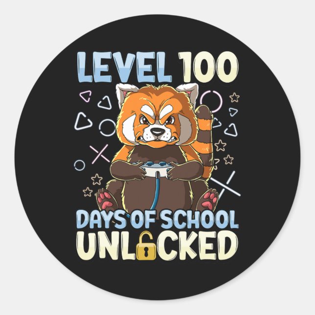 100 Days Of School Unlocked 1  Classic Round Sticker (Front)
