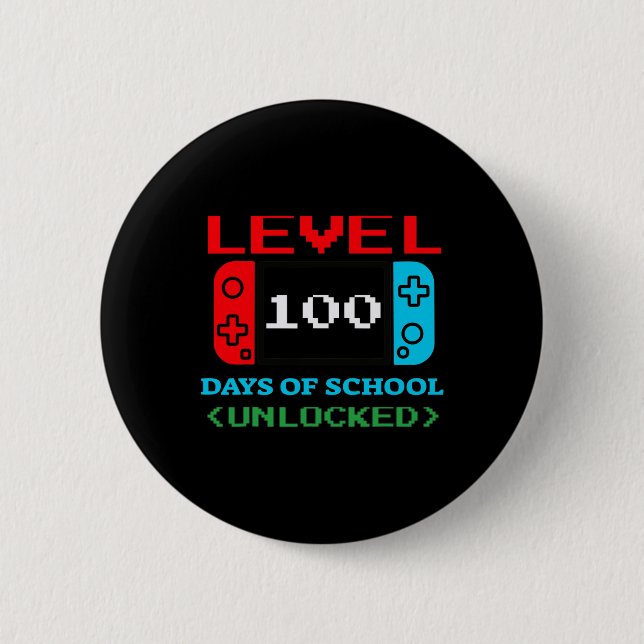 100 Days Of School Unlocked 3  2 Inch Round Button (Front)