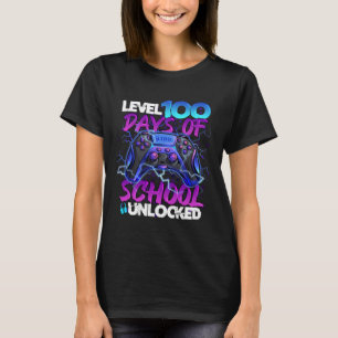 100 Days Of School Unlocked Gamer Boy Girl Video G T-Shirt