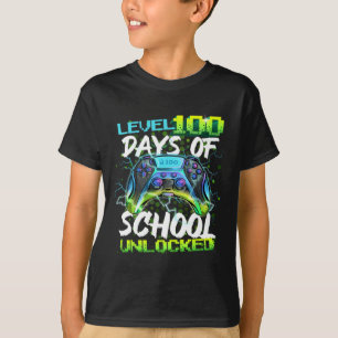 100 Days Of School Unlocked Gamer Boy Girl Video G T-Shirt
