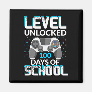 100 Days Of School Unlocked Gamer Nerdy Team  Magnet
