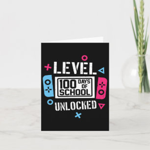 100 Days Of School Unlocked Gamer Video Games Boys Card