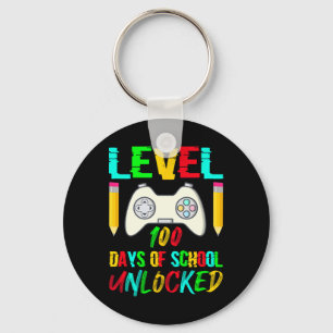 100 Days Of School Unlocked Gamer Video Games Boys Keychain