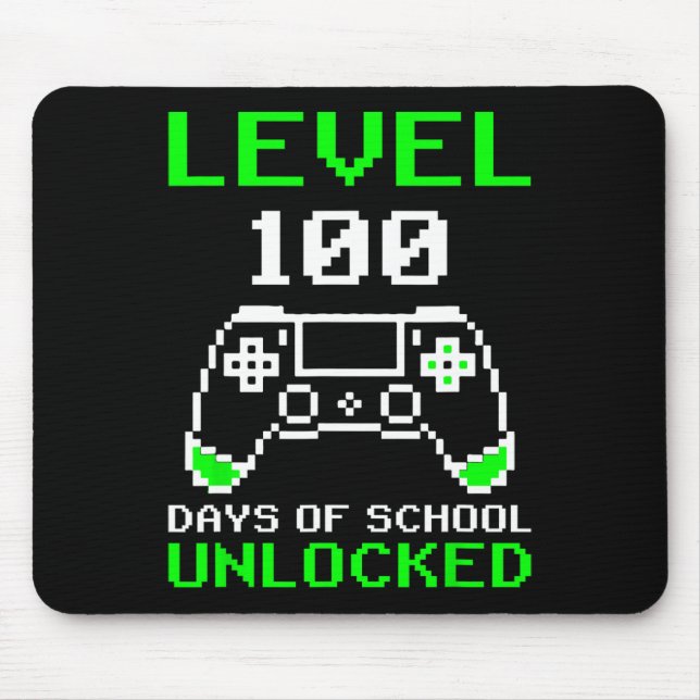 100 Days Of School Unlocked Gamer Video Games Boys Mouse Pad (Front)