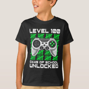 100 Days Of School Unlocked Gamer Video Games Boys T-Shirt
