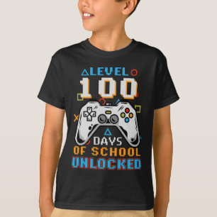 100 Days Of School Unlocked Video Gamer Student Ki T-Shirt