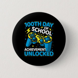 100 Days Of School Video Game Controller Boys Girl 2 Inch Round Button