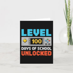 100 Days Of School Video Gamer Boys Kids 100 Days Card