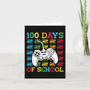 100 Days of School Video Games Controller Gaming K Card