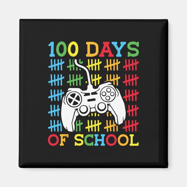 100 Days Of School Video Games Controller Gaming K Magnet (Front)