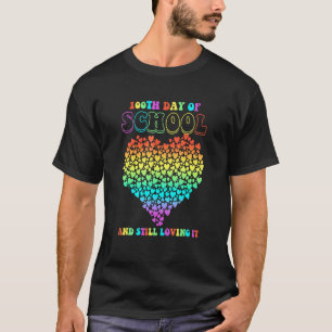 100 Days Of School With Heart Valentine's Day Teac T-Shirt