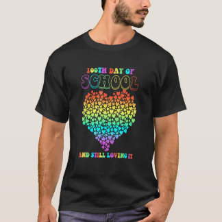 100 Days Of School With Heart Valentine's Day Teac T-Shirt