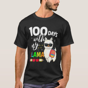 100 Days Of School With My Llama 100Th Day For Kid T-Shirt