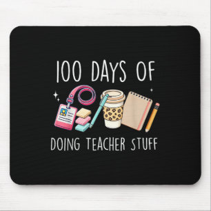 100 Days Of School Women Teacher Graphic 100th Mouse Pad