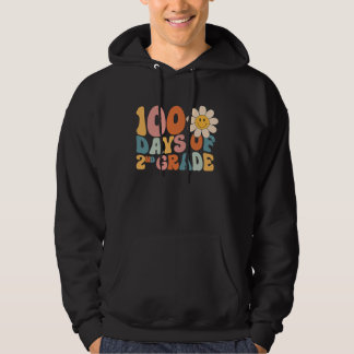 100 Days Of Second Grade Teacher Groovy 100th Day  Hoodie