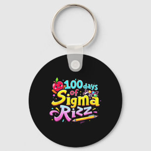 100 Days Of Sigma Rizz 100th Day Of School Kids Keychain