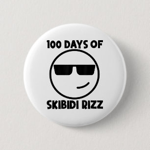100 Days Of Skibidi Rizz Funny Cool 100th Day Of 2 Inch Round Button