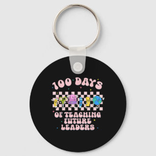 100 Days Of Teaching Future Leaders Groovy Teacher Keychain