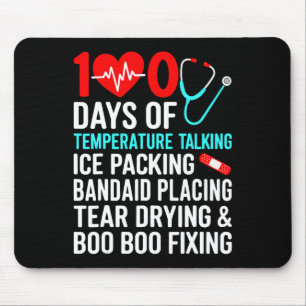 100 Days Of Temperature School Nurse 100th Day Of  Mouse Pad