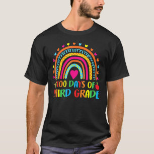 100 Days Of Third Grade Leopard Rainbow 100th Day T-Shirt