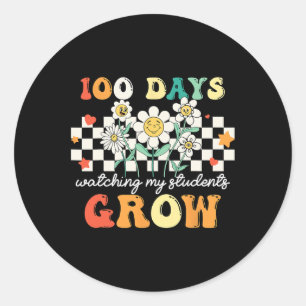 100 Days Of Watching My Students Grow 2 Classic Round Sticker