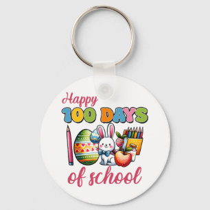 100 Days School Boy Girl Easter 100 Day of School Keychain
