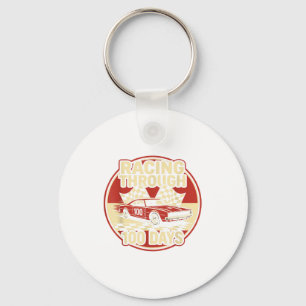 100 Days School Race Car Keychain