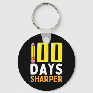 100 Days Sharper 100th Day Of School Teacher Kids  Keychain