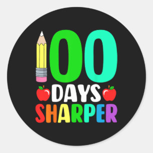 100 Days Sharper Pencil 100th Day Of School Studen Classic Round Sticker