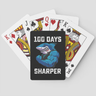 100 Days Sharper Shark 100th Day Of School Gym Playing Cards