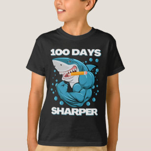 100 Days Sharper Shark Fun 100 Days Of School  T-Shirt