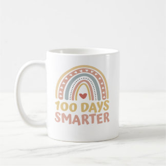 100 Days Smarter 100 Days of School Boho Rainbow Coffee Mug