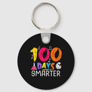 100 Days Smarter - 100 Days Of School Themed  Keychain