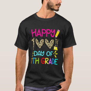 100 Days Smarter 100th Day Of 7th Grade Leopard Te T-Shirt