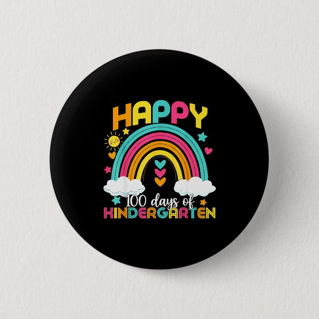 100 Days Smarter 100th Day Of Kindergarten Teacher 2 Inch Round Button (Front)